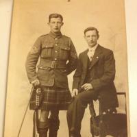 Grandad in his uniform, Seaforthhighlanders, with his brother.jpg