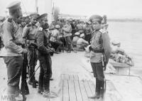 Russian officers and men on board a transport in Ukraine, September 1918. They are probably soldiers of one of the White armies..jpg